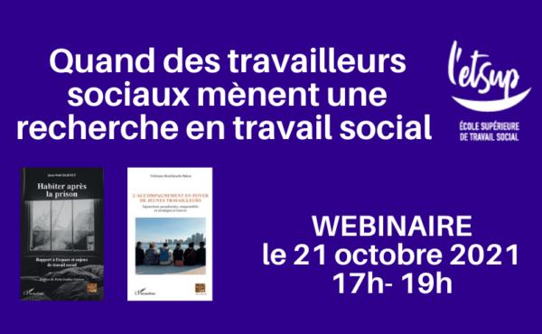 Affiche webinaire Recherche travail social 21 octobre 2021